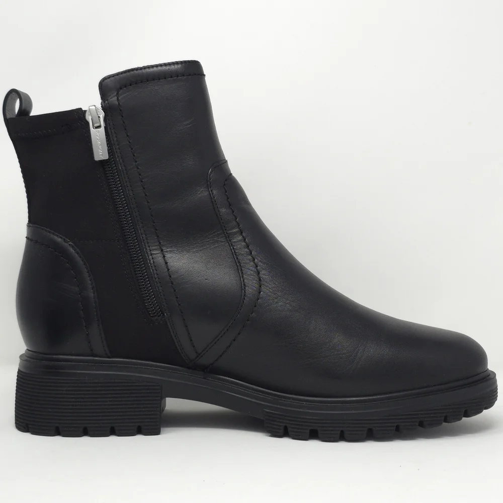 Rockport Black Leather Ankle Booties with Side Zip 9.5M - Picture 4 of 14